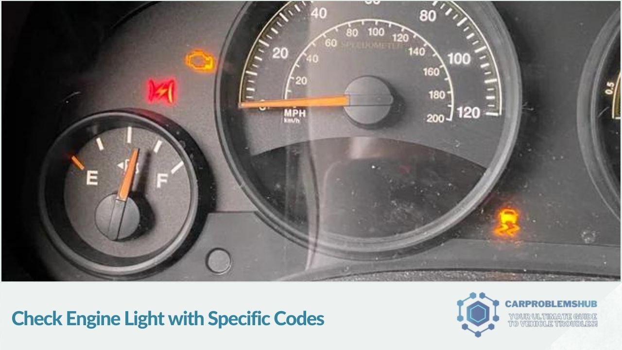 Instances of the check engine light coming on with specific diagnostic codes in the Jeep Patriot.
