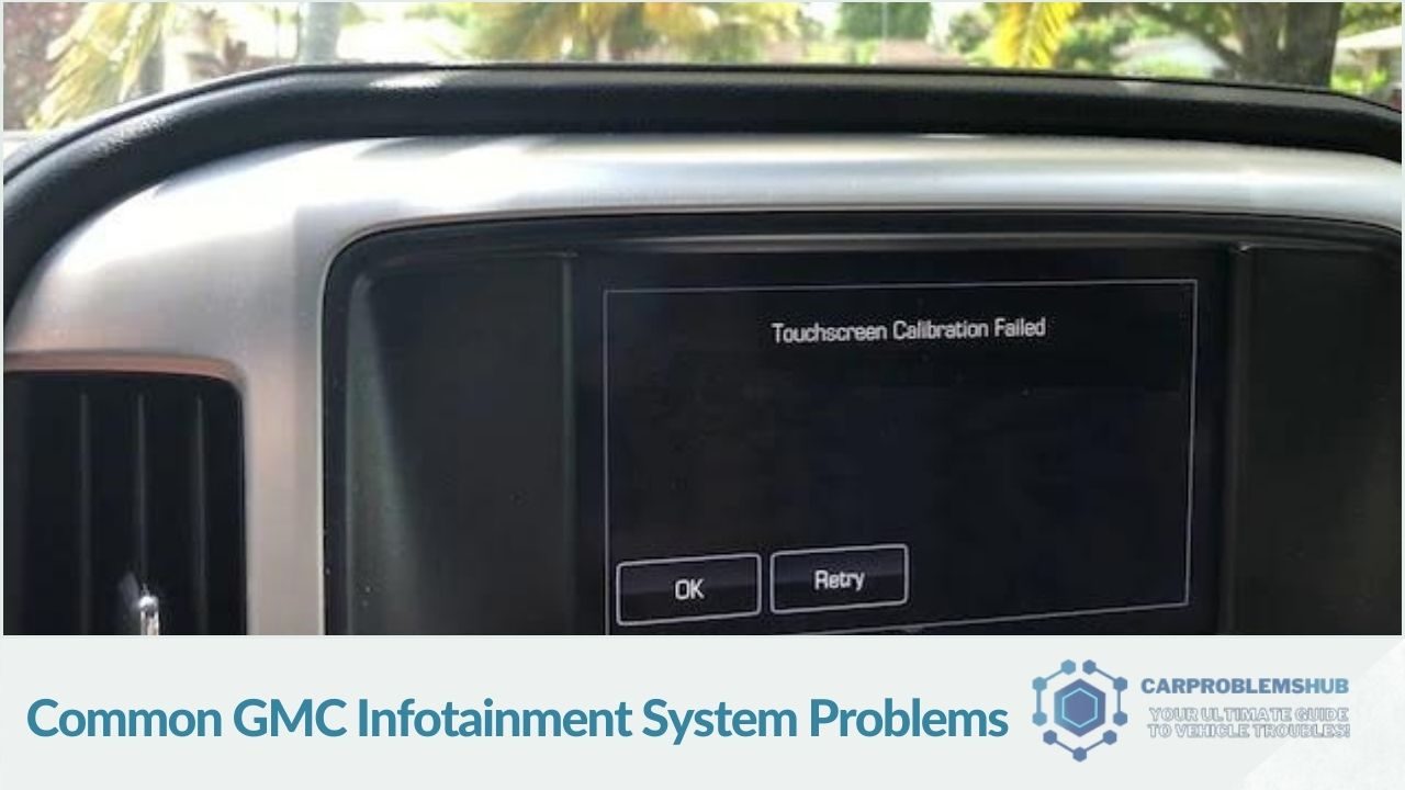 Description of the most prevalent problems found in GMC infotainment systems.