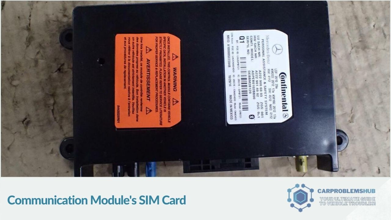 Issues concerning the SIM card in the communication module.