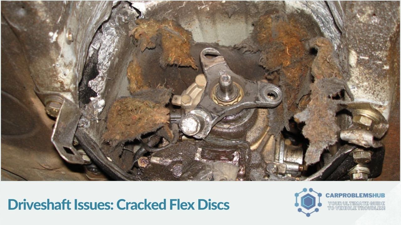 Problems related to cracked flex discs in the driveshaft of the S550.