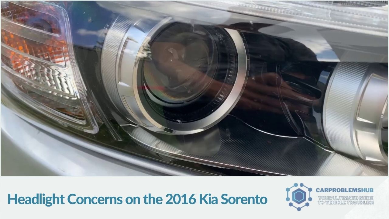 Description of headlight-related problems in the 2016 Kia Sorento.