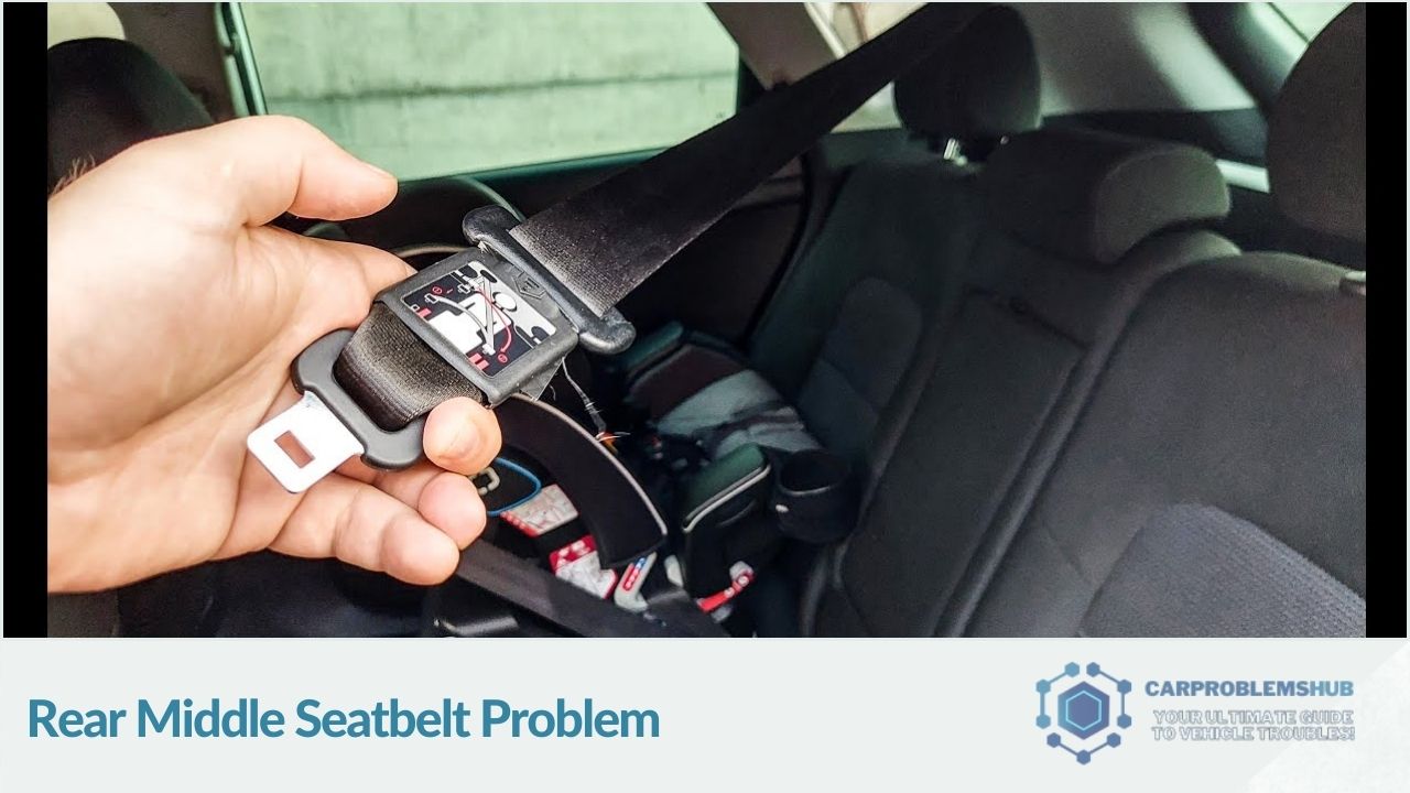 Problems identified with the rear middle seatbelt.