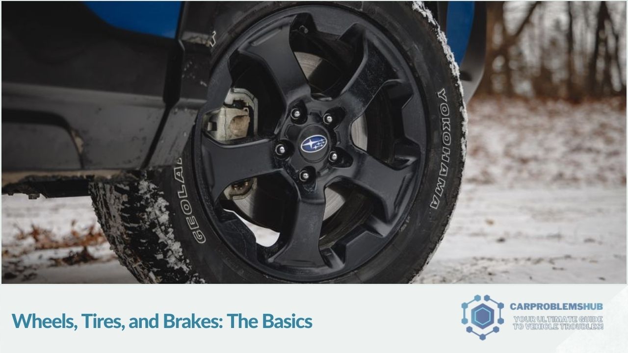 Basic information on the wheels, tires, and brakes of the 2024 Subaru Forester.