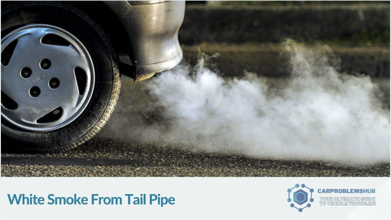 Description of issues causing white smoke emissions from the tailpipe.