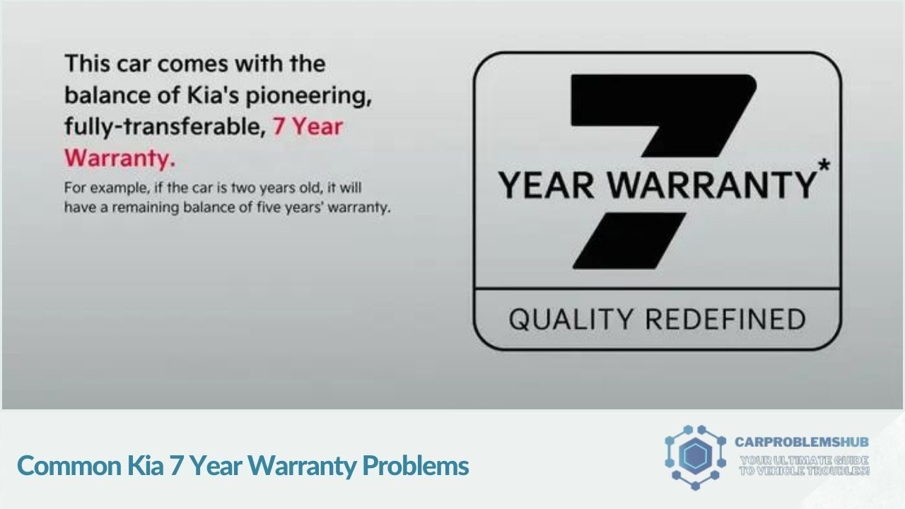 Description of typical problems encountered by Kia owners within the 7 year warranty period.