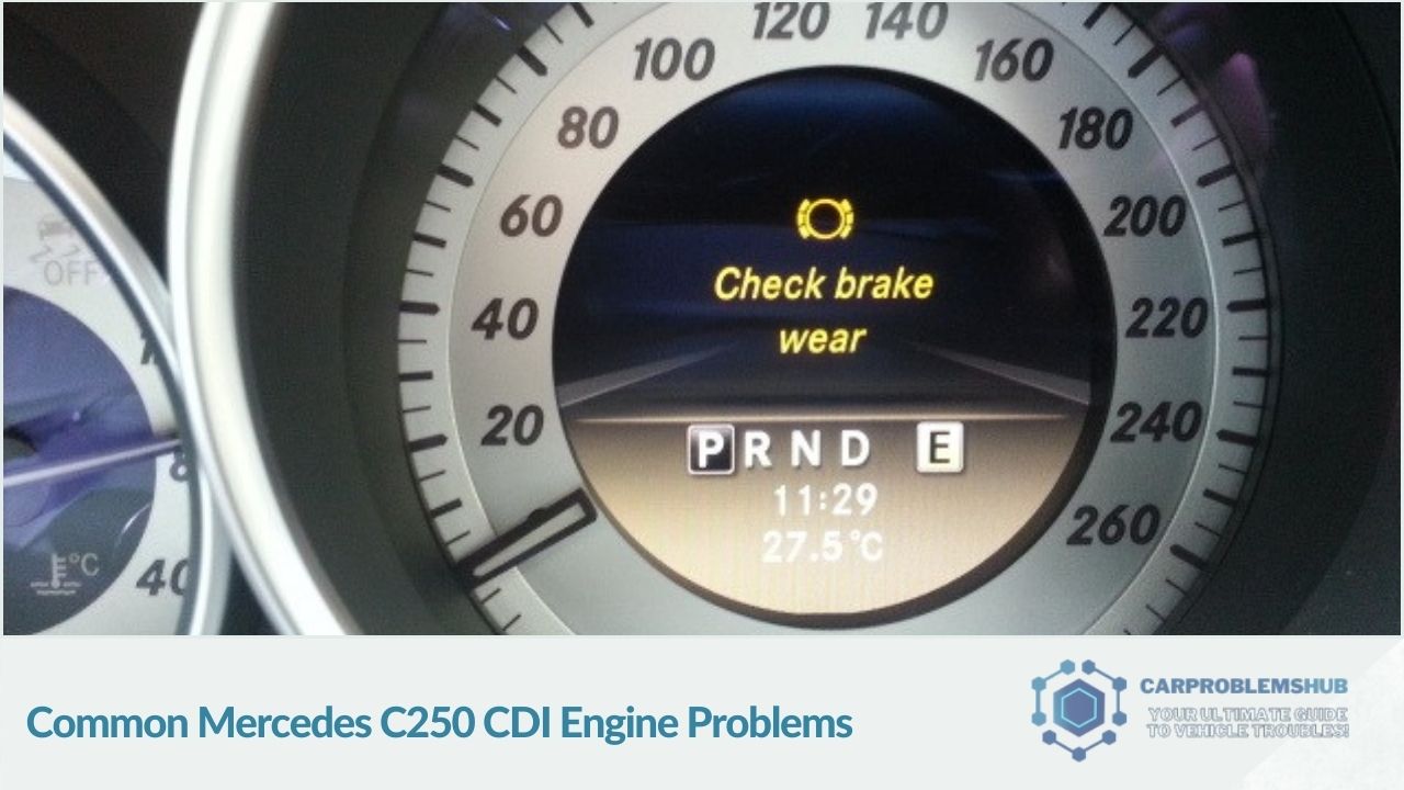 Overview of frequent issues found in the Mercedes C250 CDI engine.