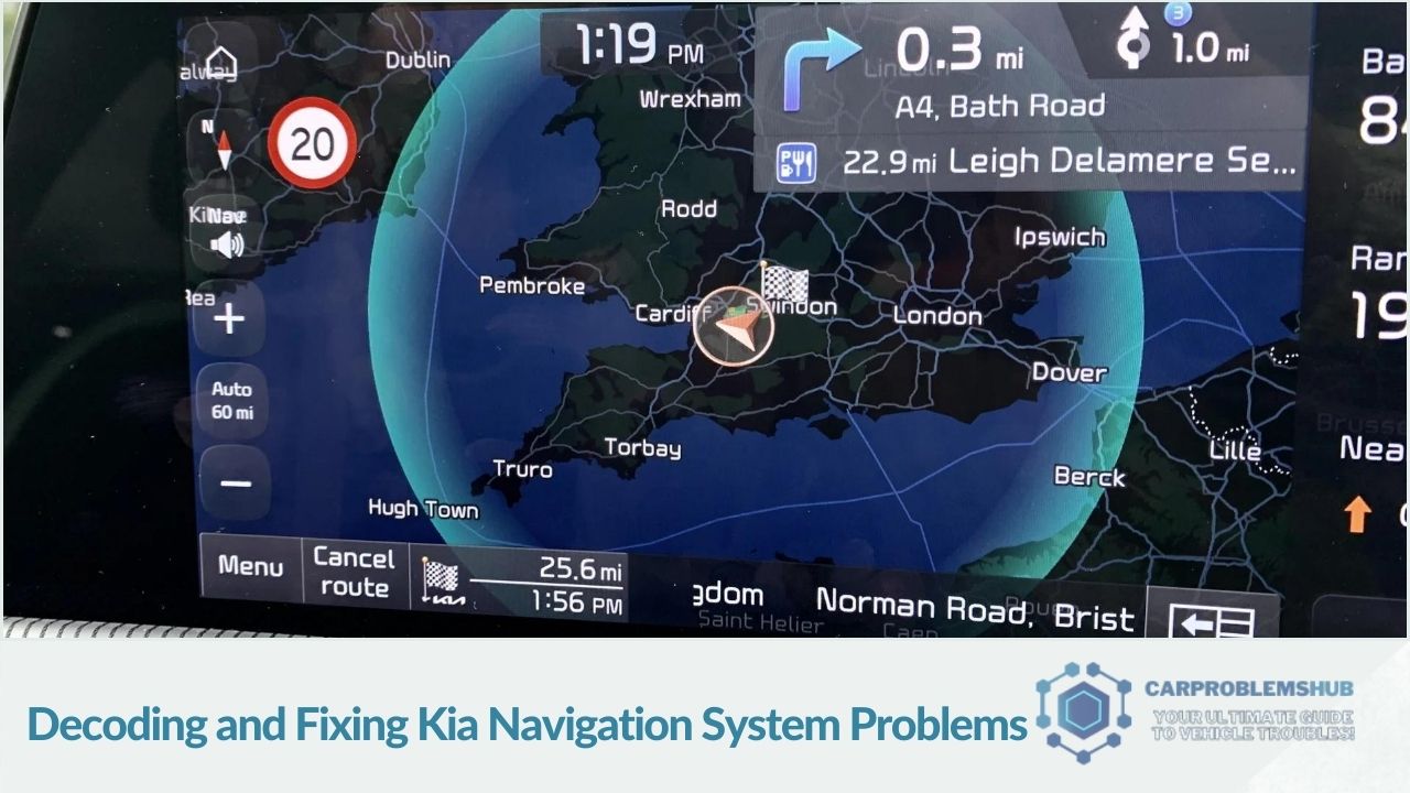Strategies for identifying and resolving problems with Kia's navigation system.