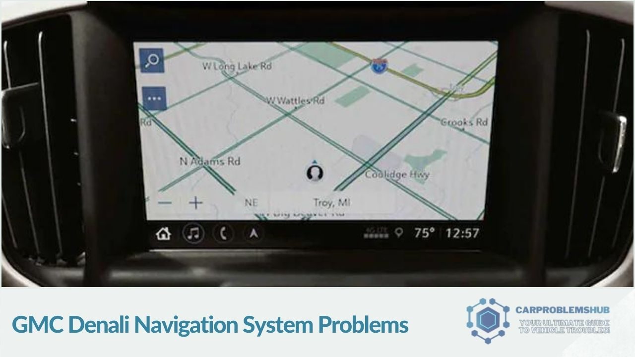 Typical problems encountered with the navigation system in GMC Denali.