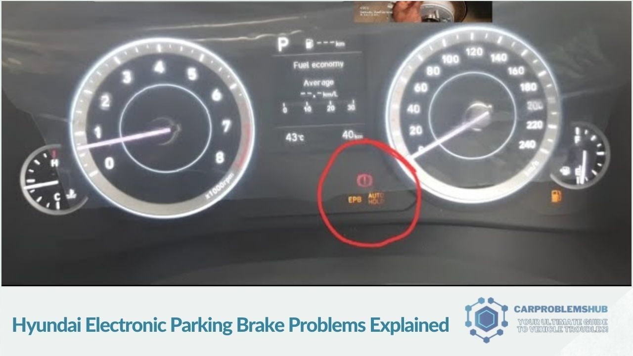 Explanation of the common complications in Hyundai electronic parking brakes.