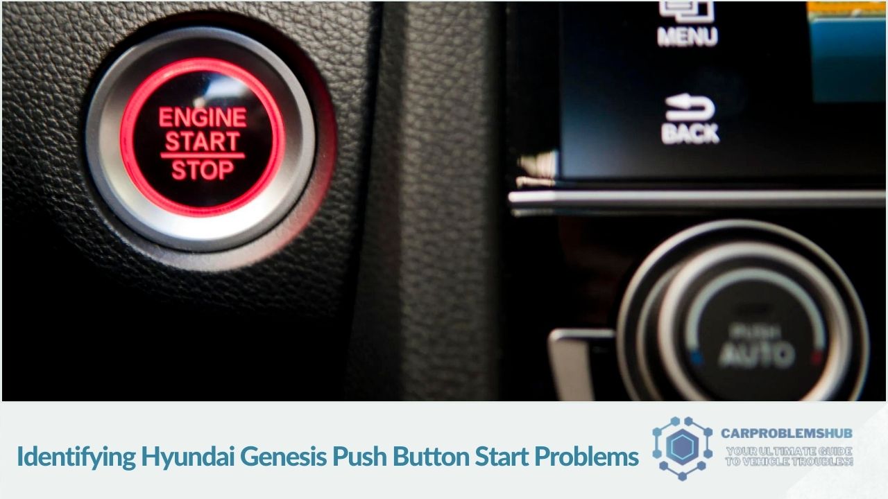 Methods to detect and recognize issues with Hyundai Genesis push button start system.