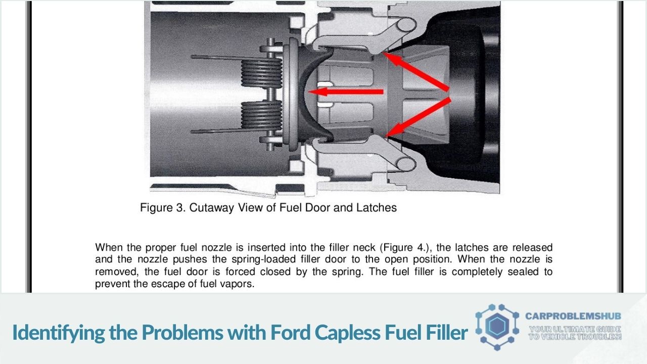 How to recognize issues associated with Ford's capless fuel filler system.