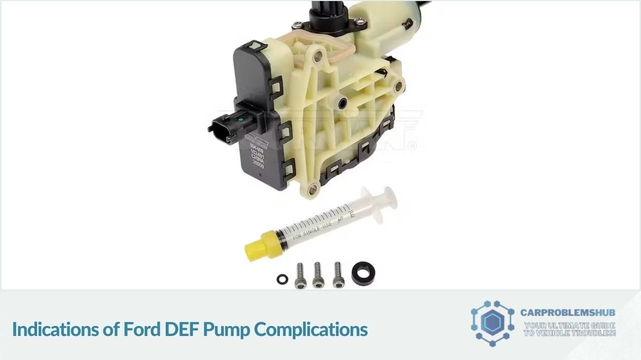 Signs and symptoms that suggest issues with the Ford DEF pump.
