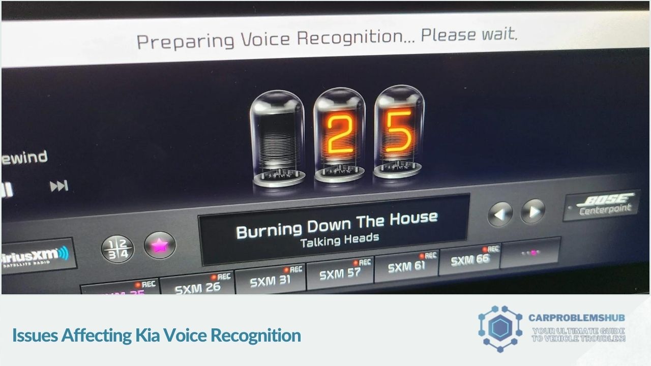 Specific challenges encountered with Kia's voice recognition feature.