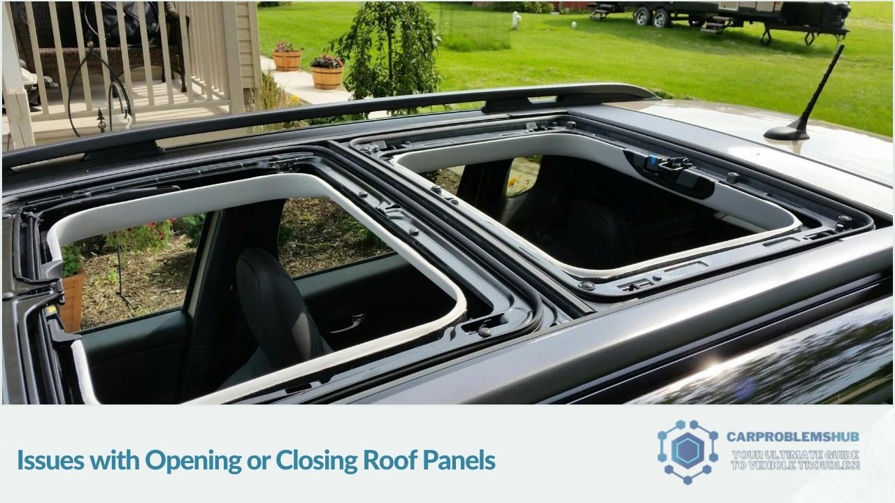 Common problems related to the operation of opening and closing My Sky roof panels.