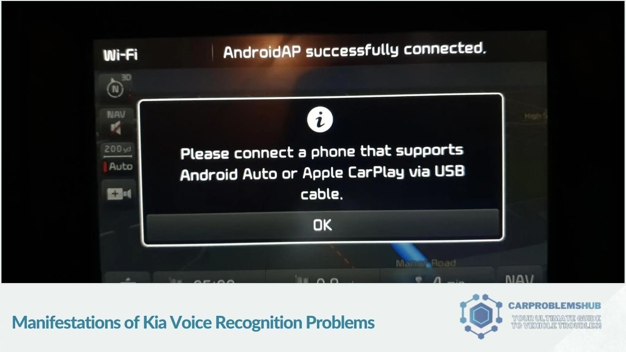 Common signs of malfunction in Kia's voice recognition systems.