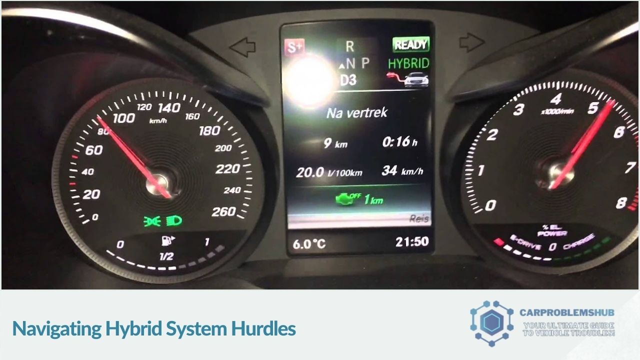 Overview of difficulties encountered with the hybrid system in the C350e.