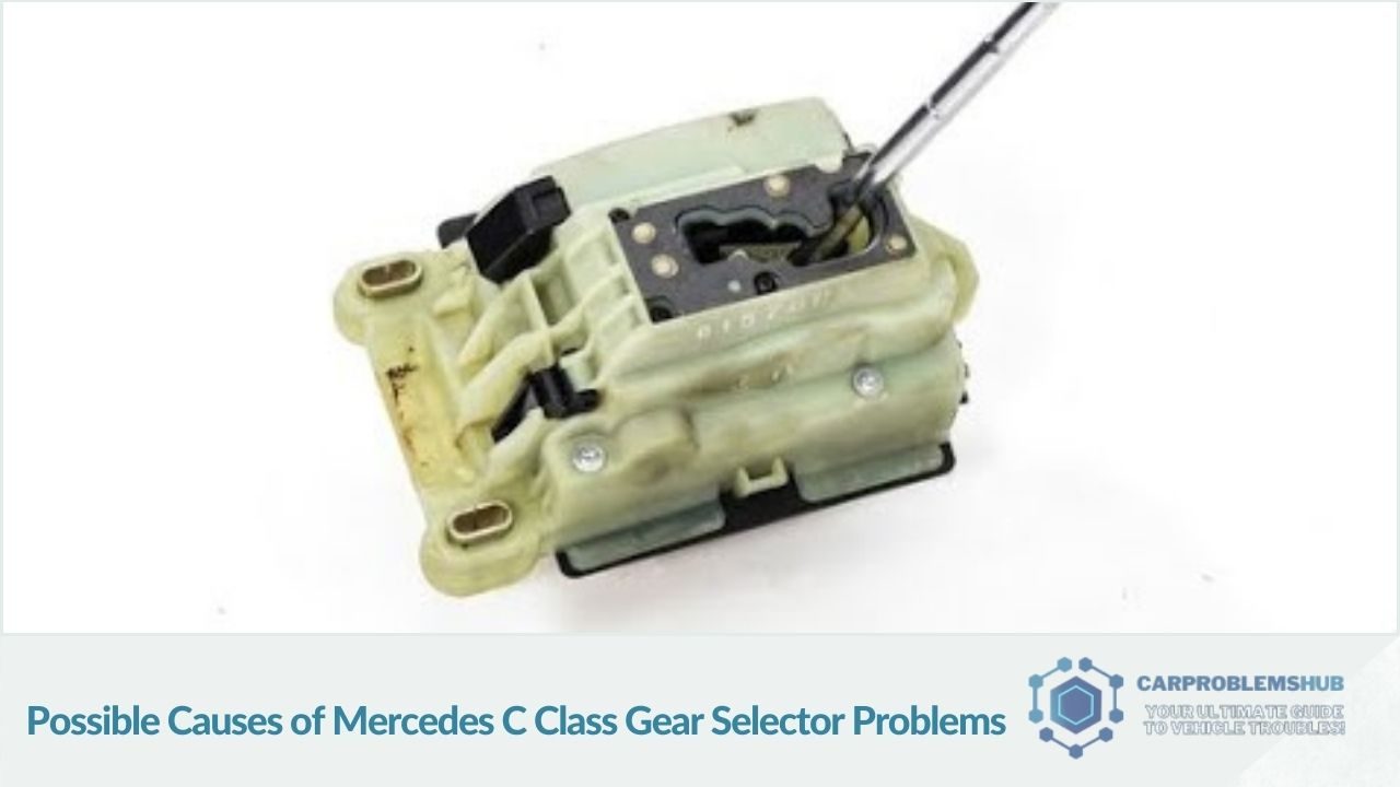 Factors that may lead to gear selector problems in Mercedes C Class.