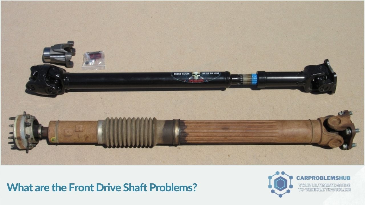 Explanation of specific problems that occur in front drive shafts.