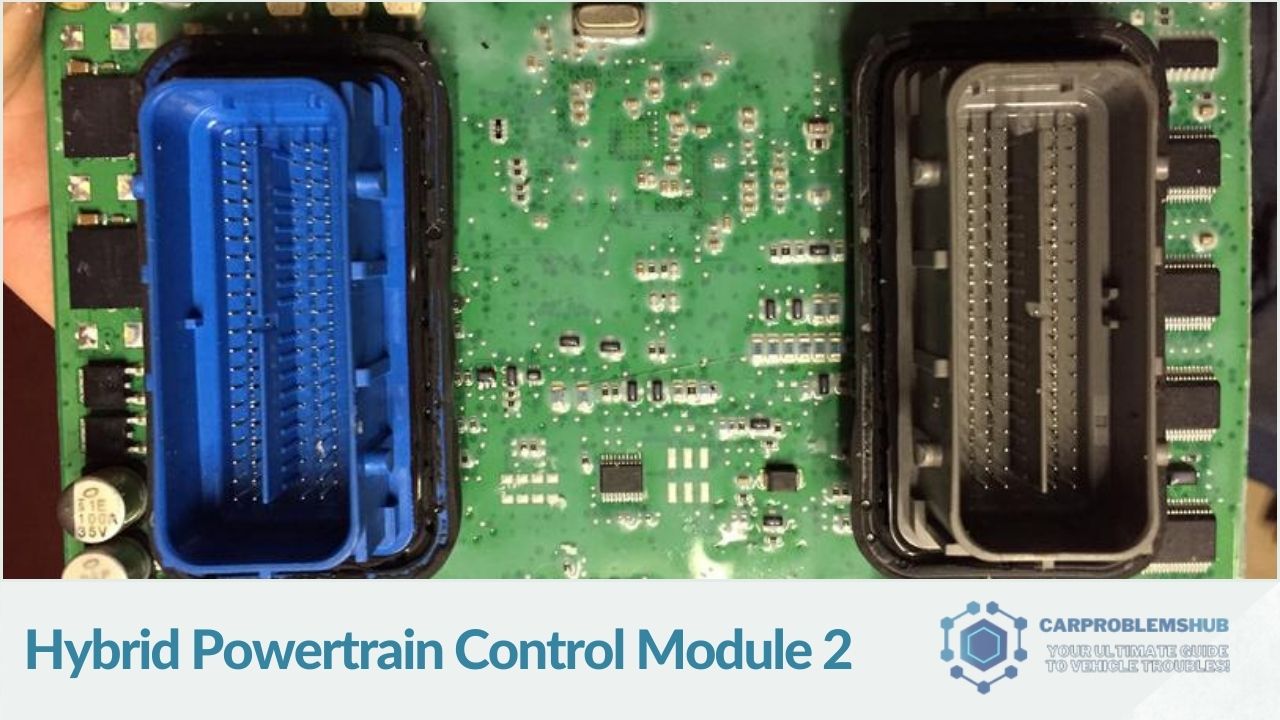 An explanation of the role and functionality of the second module in a hybrid vehicle's powertrain control system.