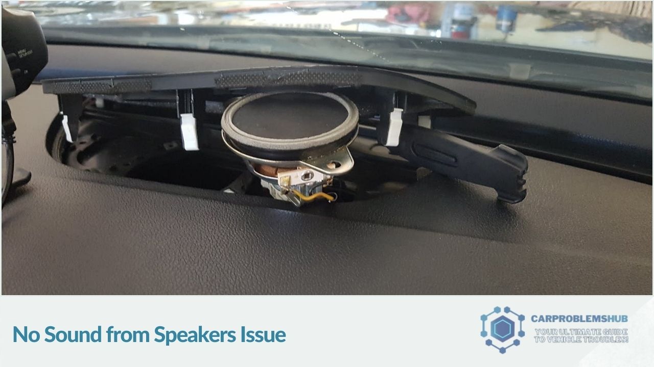 Audio system malfunction leading to no sound output in the 2015 Kia Sorento.