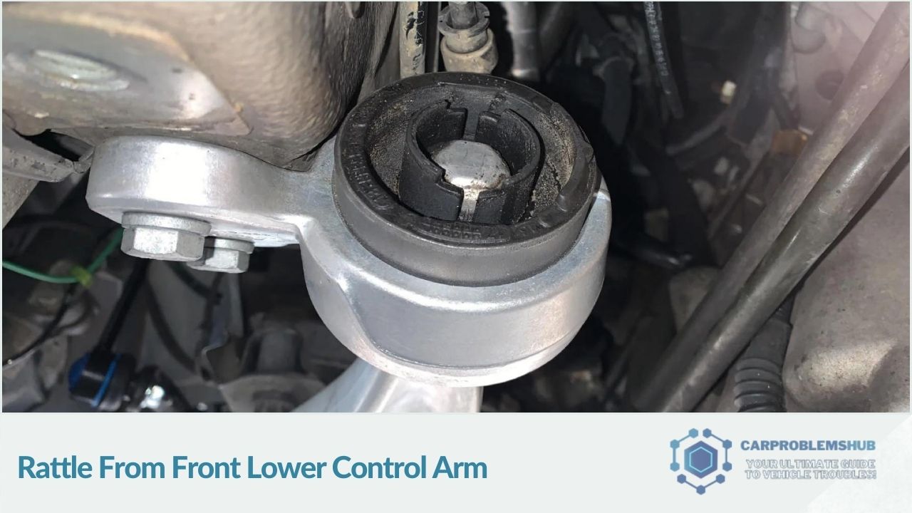 Noise from the front lower control arm area in the Chevrolet Equinox.