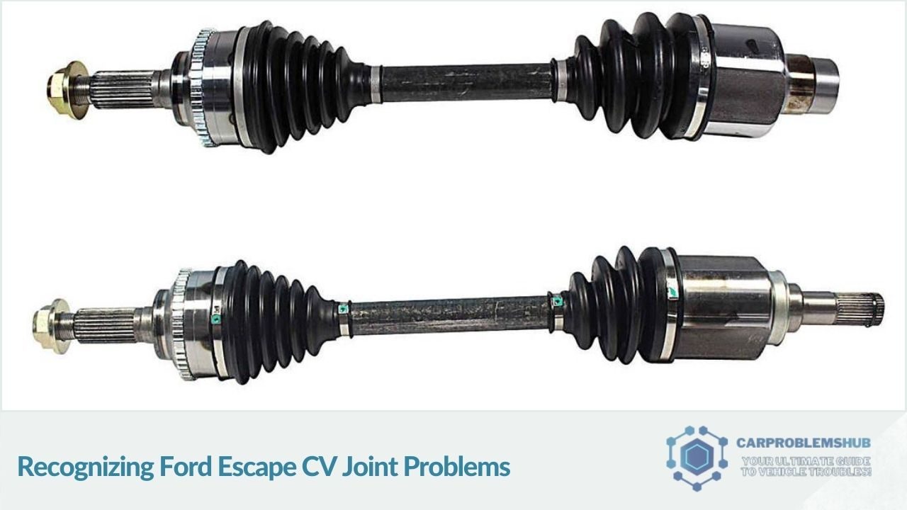 Identification guide for common CV joint issues in Ford Escape.