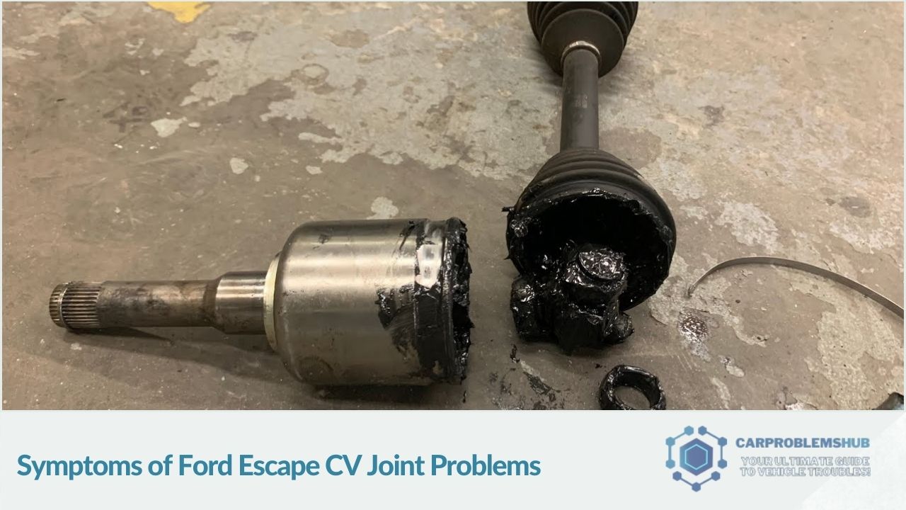 Description of signs indicating CV joint problems in Ford Escape.