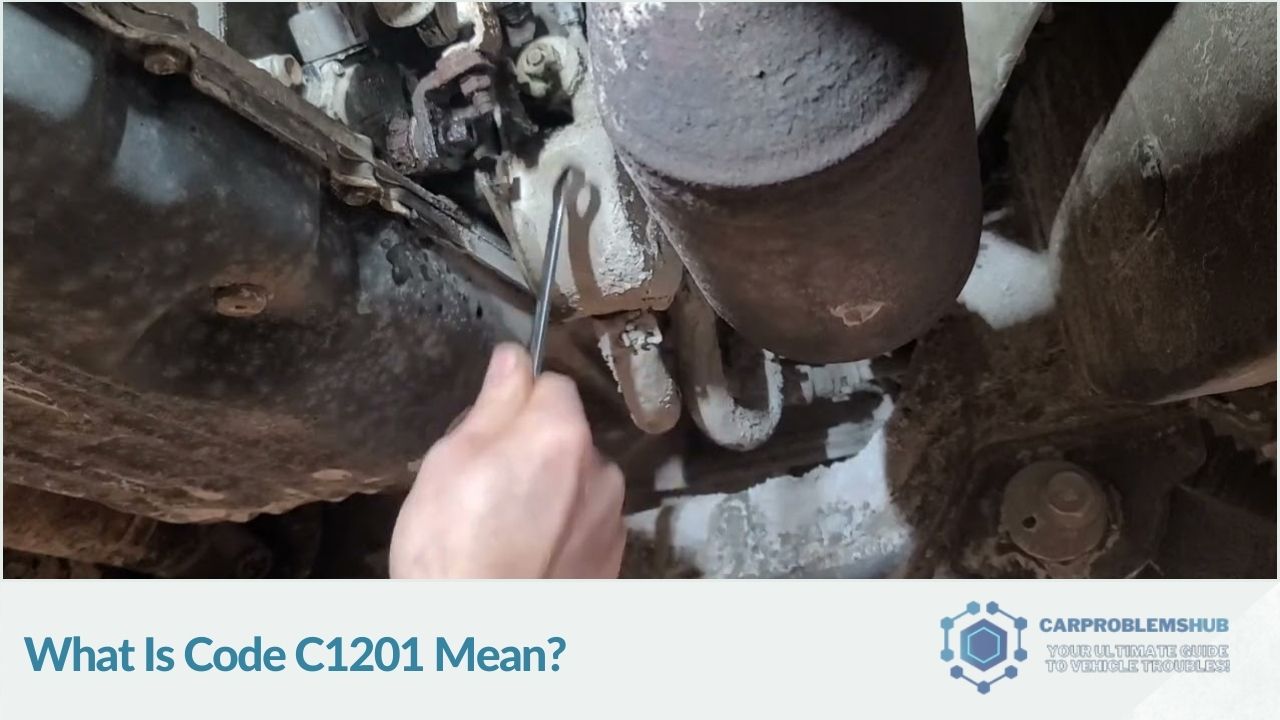 A graphic explaining the meaning and implications of the C1201 code in automotive diagnostics.
