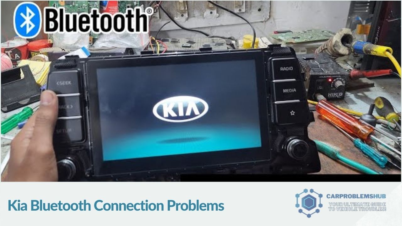 An image depicting common Bluetooth connectivity issues in Kia cars.
