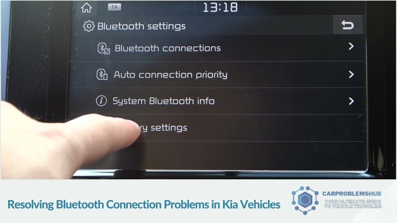 Step-by-step instructions for fixing Bluetooth connection issues in Kia cars.
