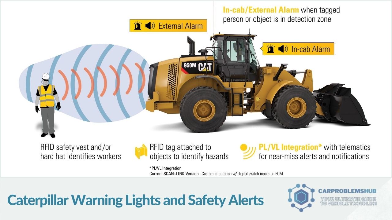 An overview of warning lights and safety alerts specific to Caterpillar machinery.