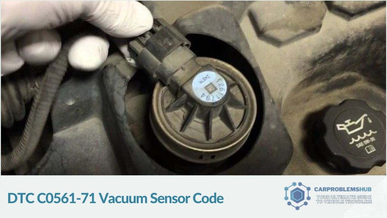 An error code indicating a malfunction in the vacuum sensor within the vehicle's braking system.