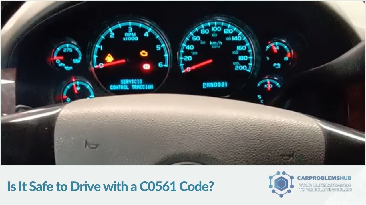 Driving with a C0561 code may compromise vehicle safety, suggesting potential brake system issues.