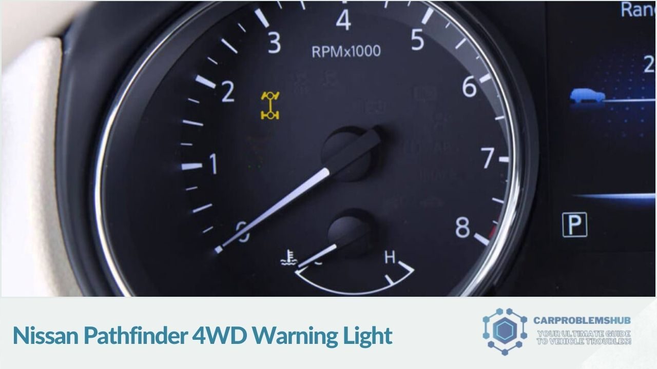 An indicator on the dashboard that alerts the driver to a potential issue with the 4WD system.