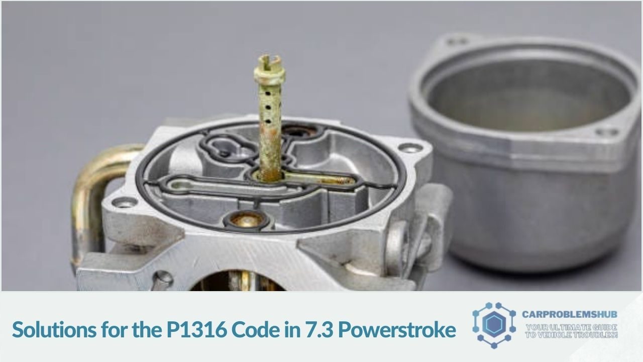 A step-by-step guide on resolving the P1316 code issue in a 7.3 Powerstroke engine.
